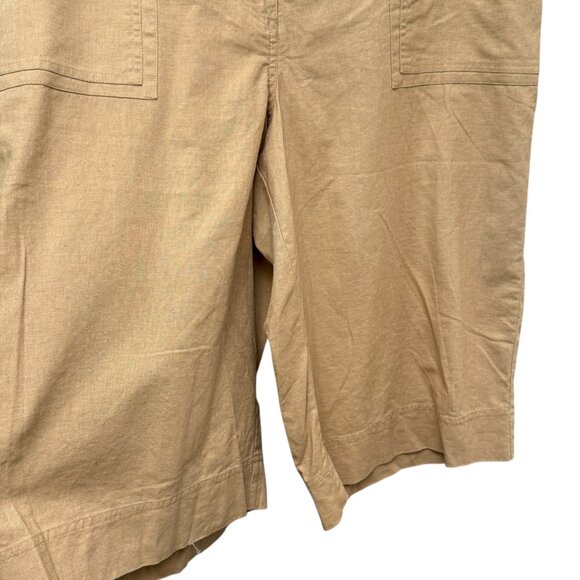 Basic Editions Bermuda Shorts Plus Size 18W Womens Tan Elastic Waist NWT - Picture 7 of 9